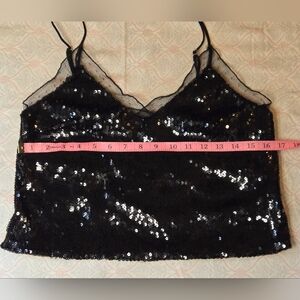 Forever21 Black Sequin Tank Medium